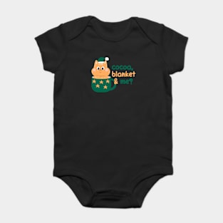 Cocoa, blanket & me? | Christmas Kitty Design Baby Bodysuit